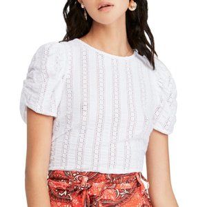 Free People Star Struck white open back crop top